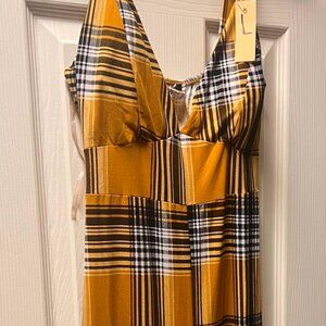 Yellow Plaid Jumpsuit